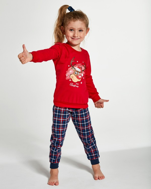 Pyžamo Cornette Kids Girl 594/130 Reindeer dl/r 86-128 Merry Christmas