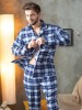 Pyžamo Key MNS 411 B24 Flanela dl/r M-2XL rozepínací #3