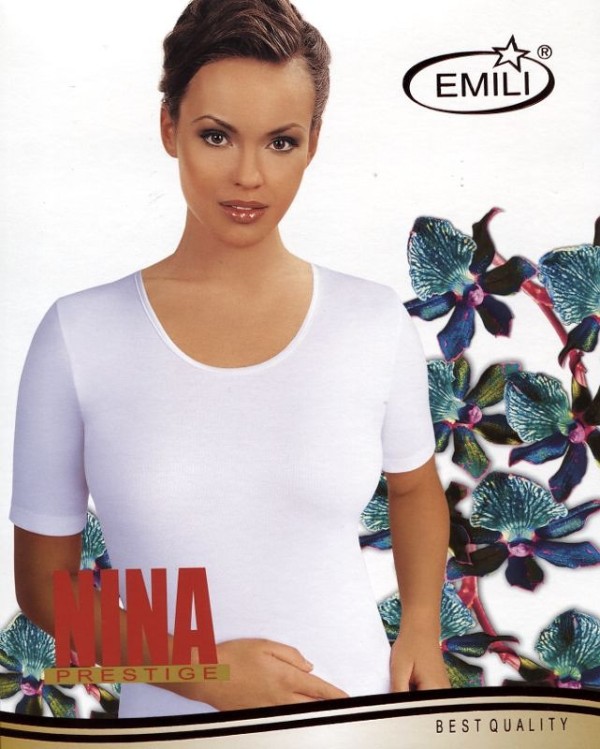 Triko s krátkým rukávem Emili Nina bílá S-XL