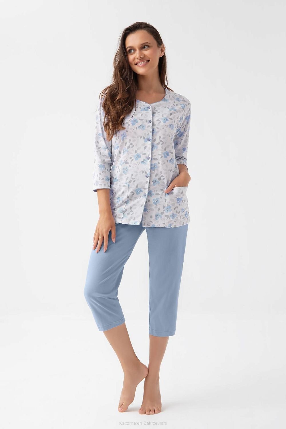 Pyžamo Luna 388 3/4 3XL Z25/26 dámské rozepínací