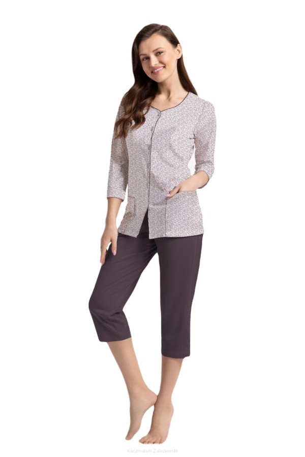 Pyžamo Luna 388 3/4 3XL Z25/26 dámské rozepínací