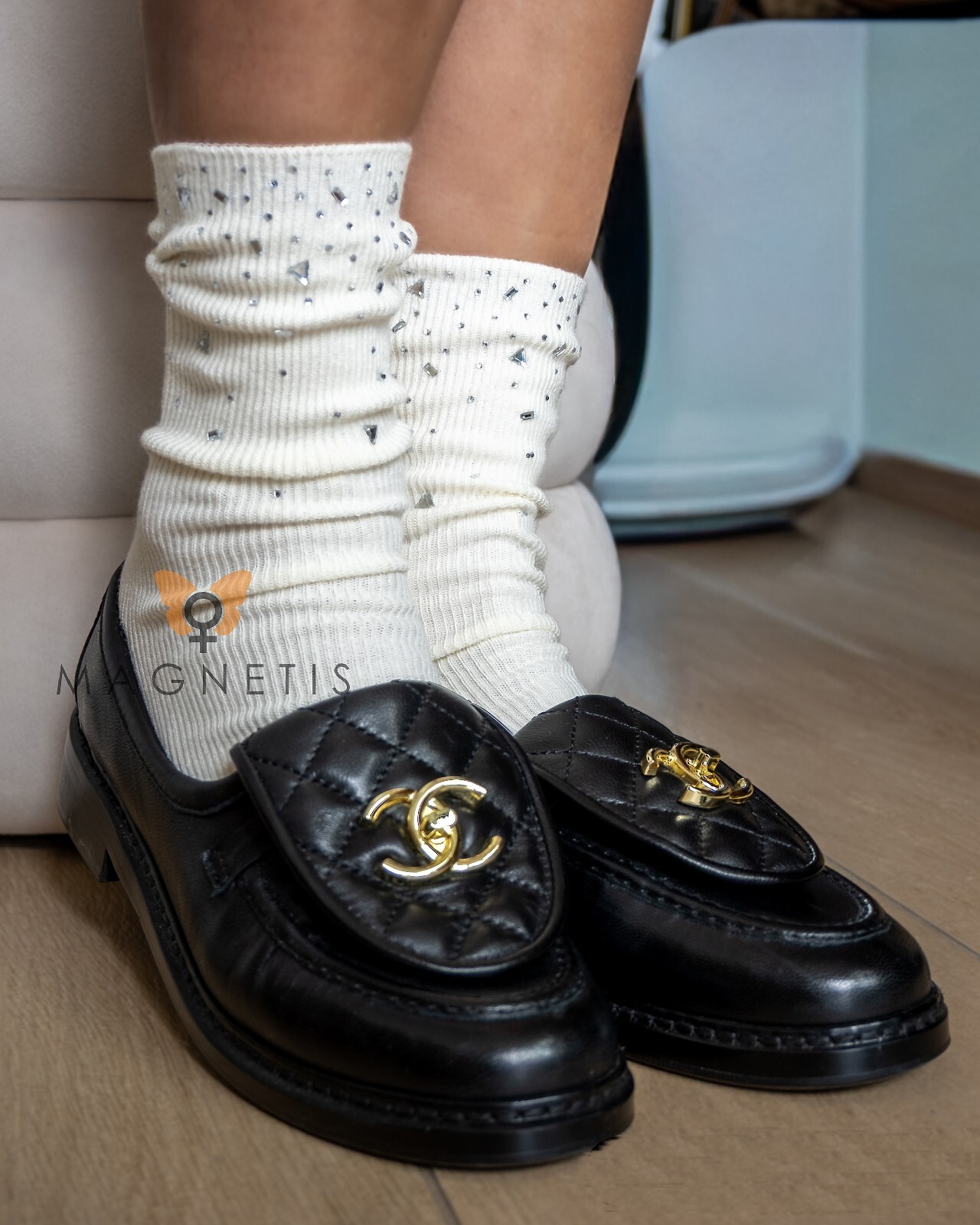 Ponožky Magnetis QR5016 třpytivé trojúhelníky