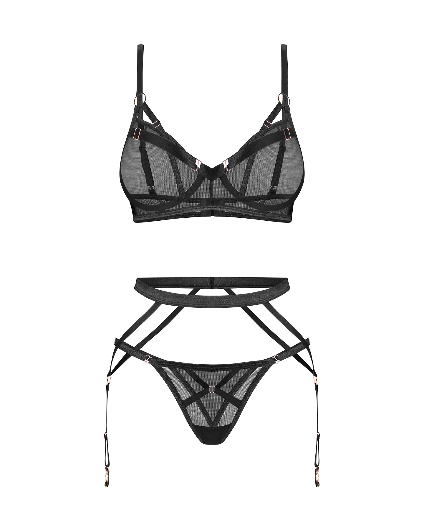 Komplet Obsessive Euridia 3-częściowy Set XS-2XL