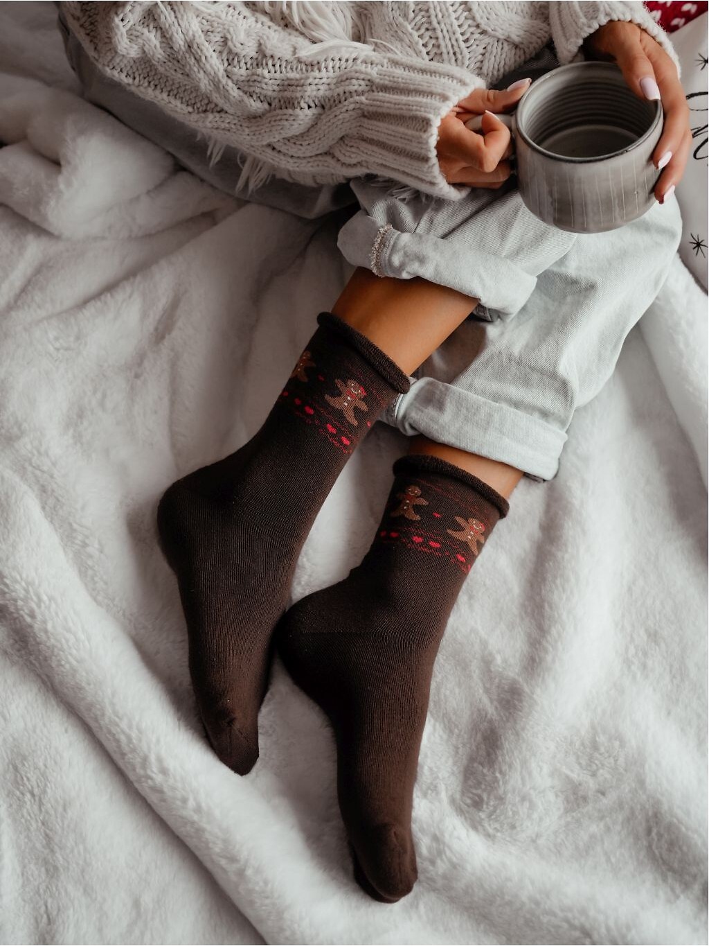 Ponožky Milena 0118-013 Vánoční dámské Frotte 37-41