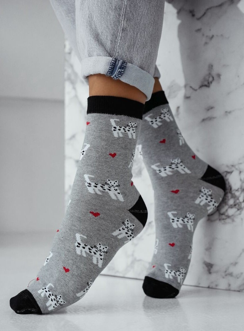 Ponožky Milena 0200-196 malé kočky srdce 37-41