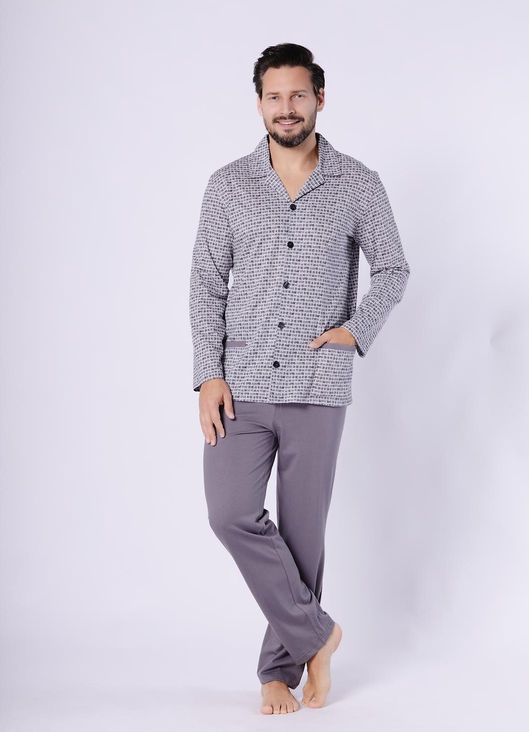 Pyžamo Hotberg 1748 Kamil dl/r M-2XL rozepínací