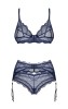 Komplet Obsessive Nightly Blue 3-PCS Set XS-2XL #5