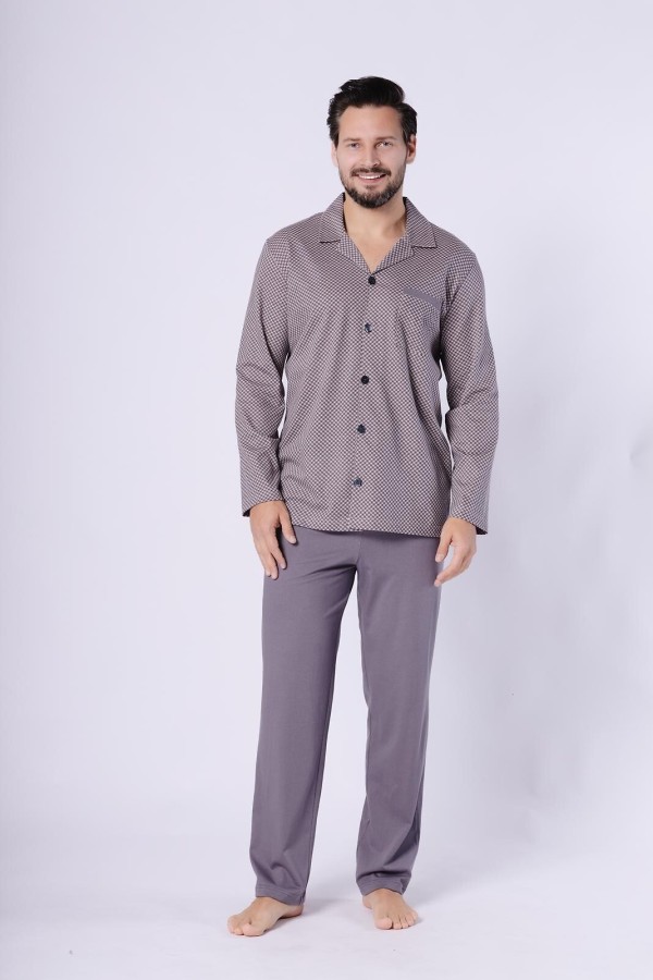 Pyžamo Hotberg 1754 Marcel dl/r M-2XL rozepínací