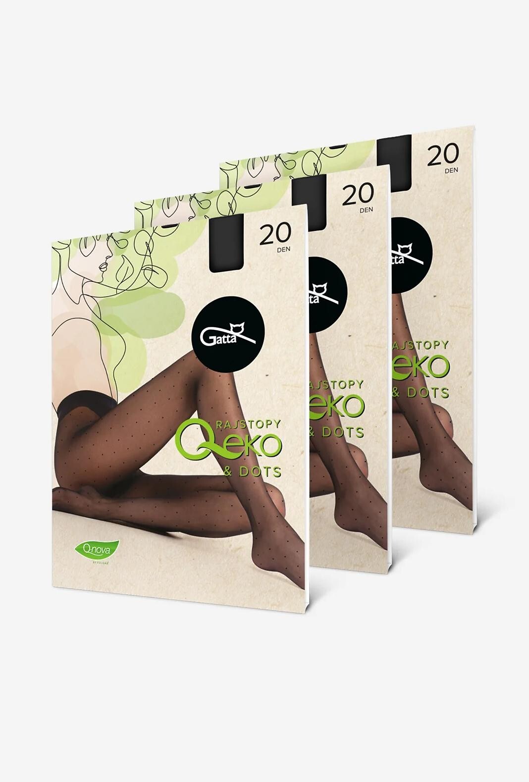 Punčocháče Gatta Q-Eko&Dots 20 den 5-XL