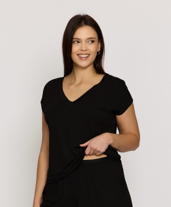 Pyžamové triko Mefemi Mix&Match Mila PG71 S-2XL černá