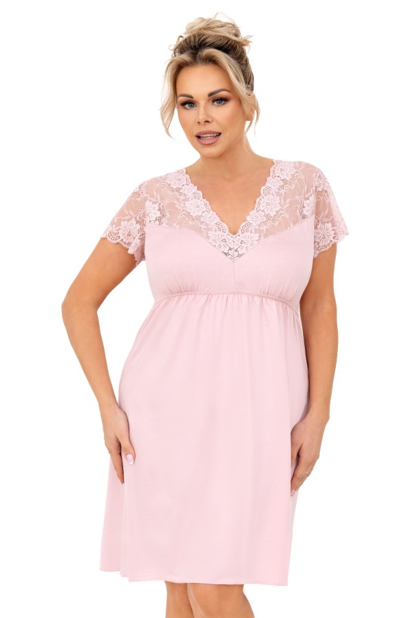 Košilka Donna Livia Plus Size pudrově růžová