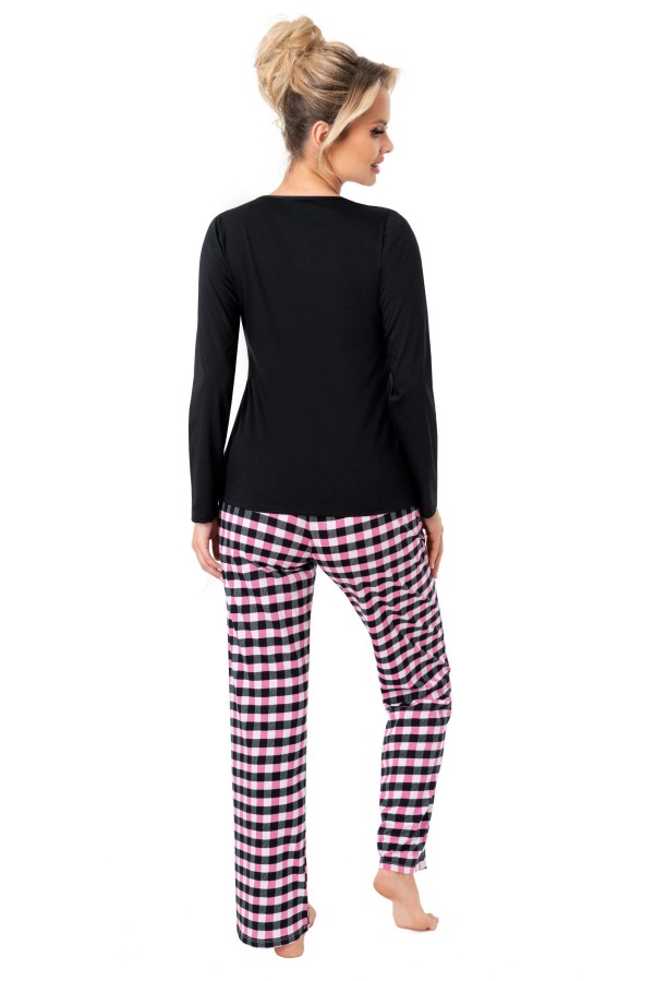 Pyžamo Donna Sleep long black bavlna dl/r