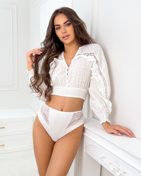 Kalhotky Donna 213 vysoký pas bílé