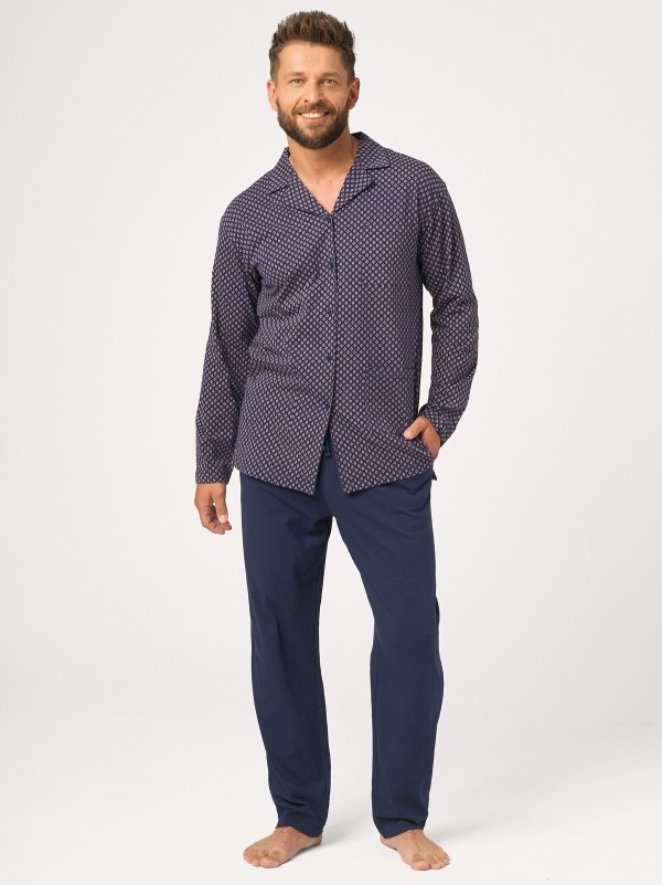 Pyžamo Key MNS 913 B26 dl/r 3-4XL rozepínací