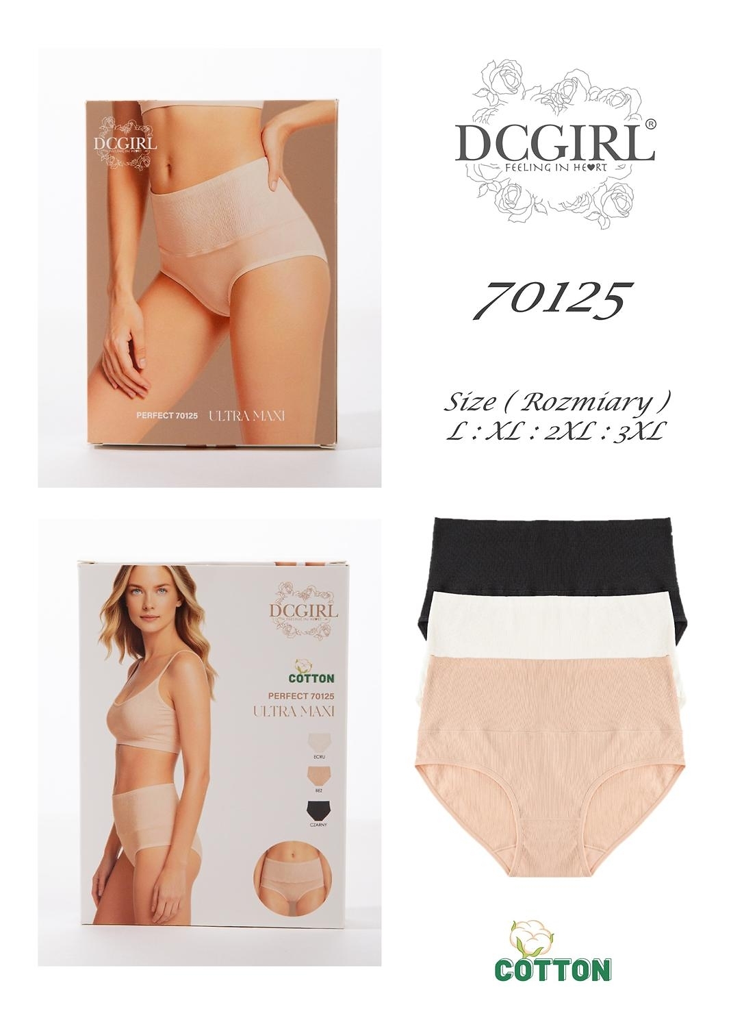 Kalhotky DC Girl 70125 v krabičce L-3XL bavlna