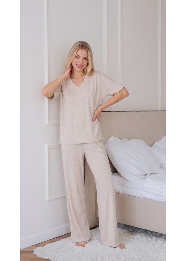 Pyžamo Luna 1314 k/r S-XL béžová