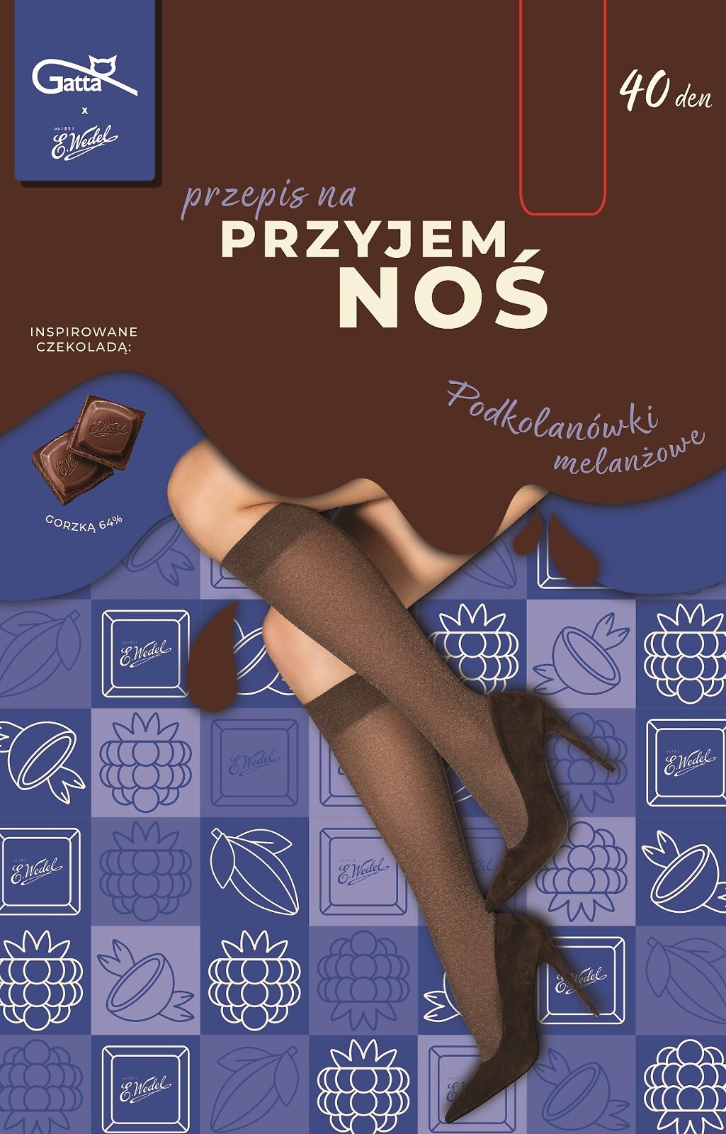 Podkolenky Gatta Wedel Melanž vz.01 40 den