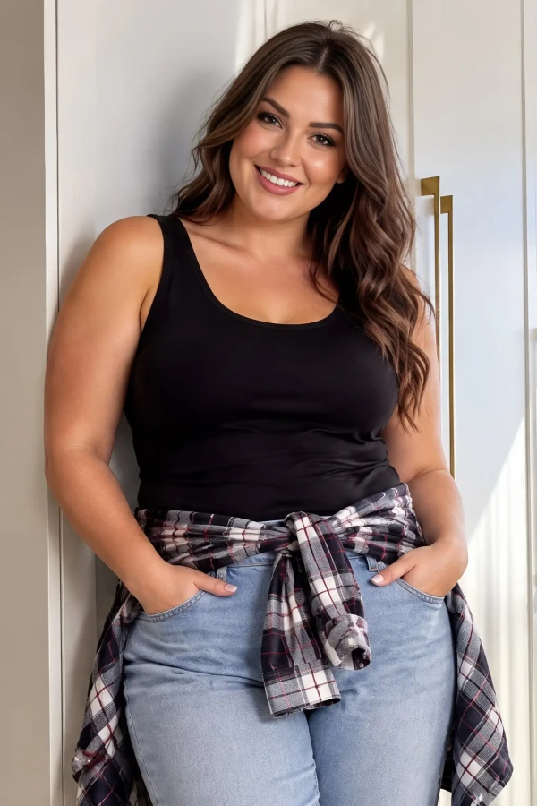 Tílko Donna 102 Plus Size černé