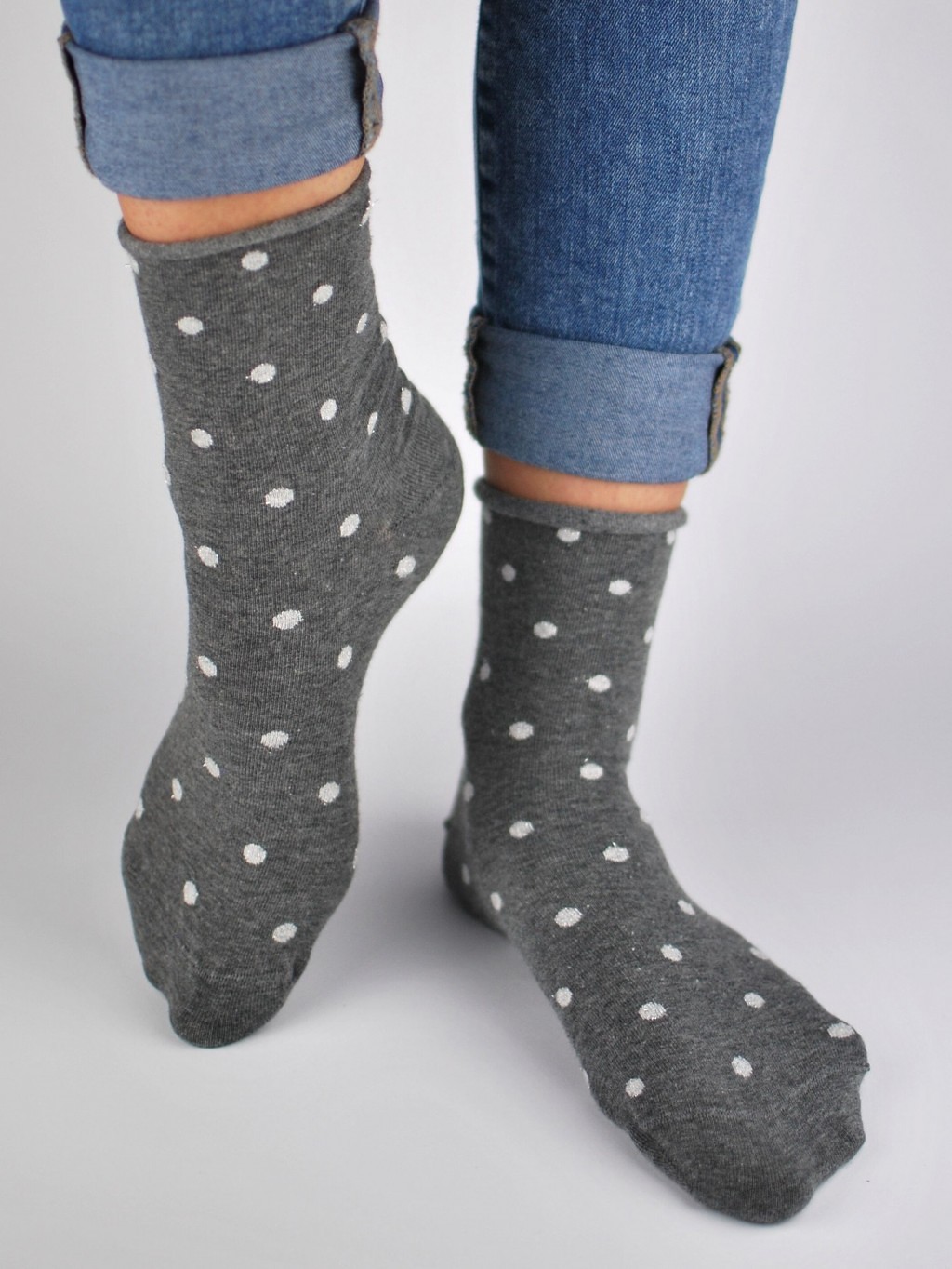Ponožky Noviti SB015 bezotlakové puntíky Lurex 35-40